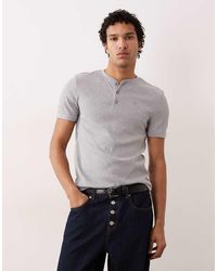 ASOS - Heavyweight Muscle Fit Henley T-shirt With Chest Embroidery - Lyst
