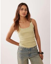 ASOS - Washed Stud Trim Racer Vest - Lyst