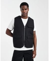 ASOS - Wadded Utility Vest With Quilting - Lyst
