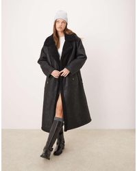 ASOS - Longline Bonded Borg Trench Coat - Lyst