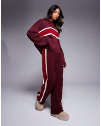 ASOS - Pluizige Gebreide Broek Met Wijde Pijpen - Lyst