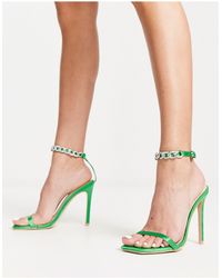 Raid - Revvy - sandali con tacco verdi con fascetta sulla caviglia - Lyst