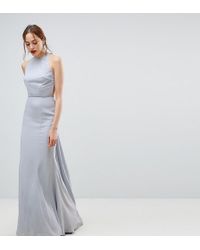 jarlo open back maxi dress with train detail