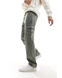 Liquor N Poker - – lockere cargo-jeans schmutziger waschung mit riemen, kombiteil - Lyst