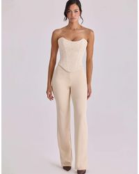 House Of Cb - Larra - top corset sans bretelles en dentelle - ivoire vintage - Lyst