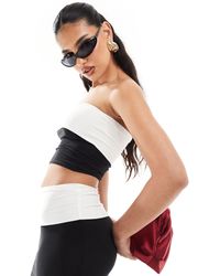 Missy Empire - Exclusive Slinky Contrast Bandeau Top Co-ord - Lyst