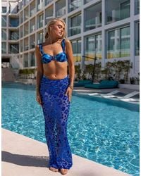 South Beach - X Misha Grimes Mesh Sequin Maxi Beach Skirt - Lyst