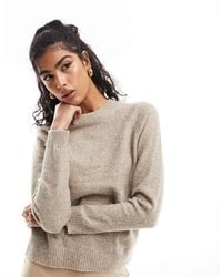 Vero Moda - Pull en maille à encolure ronde - beige chiné - Lyst