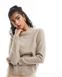 Vero Moda - Pull en maille à encolure ronde - beige chiné - Lyst