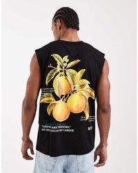 Jack & Jones - Oversize Vest With Oranges Back Print - Lyst