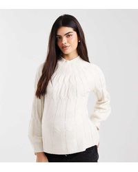 Vero Moda - Chunky Cable Knit High Neck Jumper - Lyst