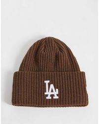 KTZ - La Dodgers Ribbed Knit Wide Cuff Beanie - Lyst