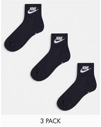 Nike - Everyday essential - confezione da 3 paia di calzini alla caviglia neri e bianchi - Lyst