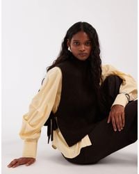 & Other Stories - Wool And Mohair Blend Mock Neck Knitted Vest With Side Tie Detail - Lyst