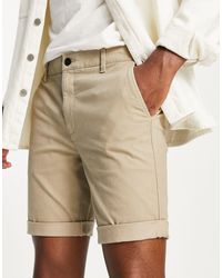 TOPMAN - Short chino coupe skinny - taupe - Lyst