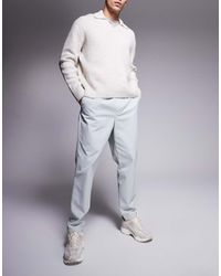 ASOS - Pantaloni Affusolati Grigi Con Tasca E Toppa Applicata Sul Retro - Lyst