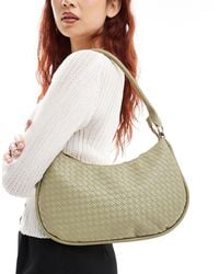 Glamorous - Woven Detail Crescent Shoulder Bag - Lyst