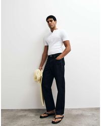 ASOS - Vaqueros Azul Añil De Corte Recto Con Orillo Premium De - Lyst