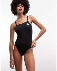 adidas Originals - Adidas Training Swimsuit With Cut Out Back - Lyst