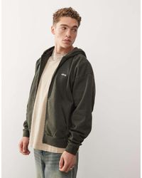 Obey - Sudadera Negra Con Capucha, Cremallera, Acabado Pigmentado Y Logo En Minúscula De - Lyst