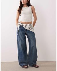 Abercrombie & Fitch - High Rise Straight Jeans With Detachable Overlay Detail - Lyst