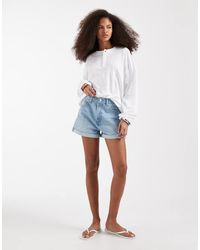 ASOS - Denim Comfort Mom Shorts - Lyst