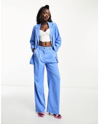 Pieces - High Waisted Wide Leg Tailored Trousers Co-ord - Lyst