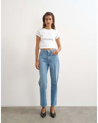 TOPSHOP - Orson Comfort Stretch Rechte Ankle Grazer Jeans - Lyst