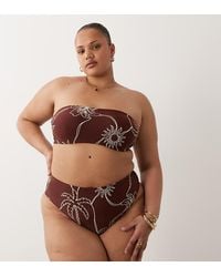 ASOS - Asos Design Curve Logan High Leg High Waist Bikini Bottom - Lyst