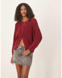 ASOS - Cárdigan Color Óxido Con Mangas Raglán De Punto De -Rojo - Lyst