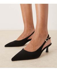Asos Design Wide Fit - Skip Slingback Kitten Heel Shoes - Lyst