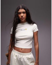 TOPSHOP - Embroidered Limonata Baby Tee - Lyst
