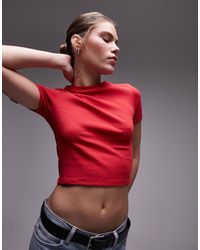 TOPSHOP - Everyday - t-shirt rossa - Lyst