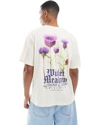 Jack & Jones - – oversize-t-shirt mit violettem print am rücken - Lyst