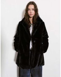 Pull&Bear - Fur Coat With Lapel Collar - Lyst