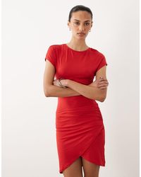 ASOS - Wrap T-shirt Mini Dress - Lyst