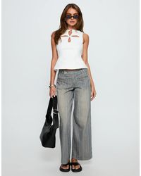 Princess Polly - Lifetimes Mid-rise Pocket Front Wide Leg Jeans - Lyst