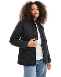 ONLY - Tie Detail Funnel Neck Quilted Jacket - Lyst