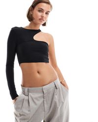 ASOS - One Sleeve Asymmetric Cut Out Long Sleeve Top - Lyst