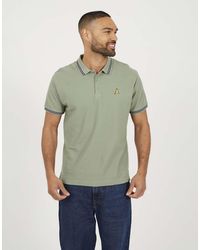Brave Soul - Cotton Polo Shirt With Contrast Colour Stripe - Lyst