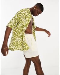 Bershka - Palm Tropical Printed Shirt - Lyst