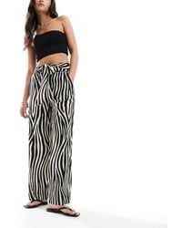 Mango - Straight Leg Zebra Print Trouser - Lyst