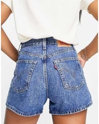 Levi's - Vaqueros Cortos Mom De Talle Alto Con Lavado Medio De -Azul - Lyst