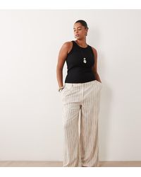 ASOS - Asos Design Curve Wide Leg Trousers With Pleat Detail - Lyst