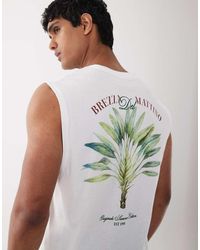 Jack & Jones - Palm Leaf Back Print Singlet - Lyst