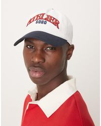 ASOS - Gorra Blanca Con Bordado Y Visera En Contraste De - Lyst