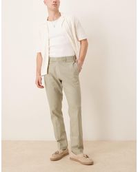 ASOS - Smart Slim Fit Linen Blend Trousers - Lyst