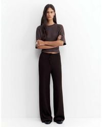 Pull&Bear - Pantalon ample en crêpe - marron - Lyst