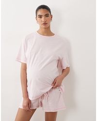 ASOS - Asos design maternity – umstands-pyjama aus oversize-t-shirt und shorts - Lyst