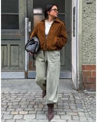 Bershka - Balloon Faux Suede Jacket - Lyst